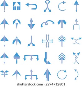 Multiple Shaped Arrow Icons Set