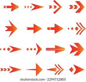 Multiple Shaped Arrow Icons Set