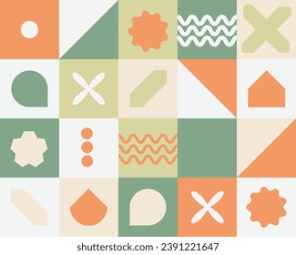 Multiple shapes colors squares circles