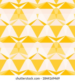 Mehrere Formen von goldfarbenem und weißem Dreiecksmuster, flaches geometrisches Hintergrunddesign.