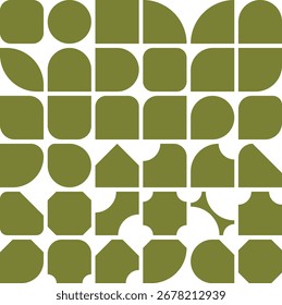 multiple shapes green square circle half round 