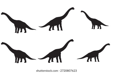 Multiple silhouettes of long-necked dinosaurs, representing the majestic creatures of the past.
