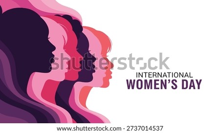 Multiple silhouettes of women of different backgrounds and ethnicities layered together to celebrate International Womens Day and female empowerment.