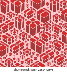 multiple size of gift box seamless pattern