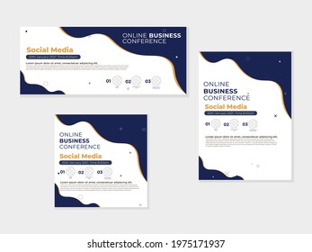 Multiple sizes design Social Media Template with 3 sizes. Multiple sizes design. Different sizes design social media. Business graphic design. vector