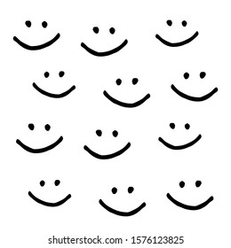 Multiple smiles.Emotion scene with smiles.