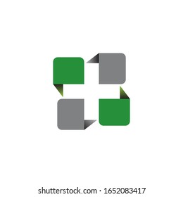 multiple speech icon formed a negative space cross icon
