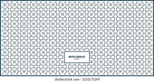 multiple square art pattern with dark color lines