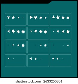  multiple Stars and Line Pulse Animation - Frame by Frame Sequence