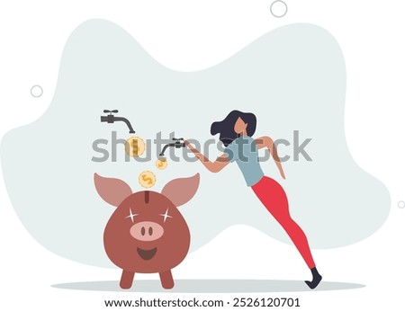 Multiple streams of income, passive income or revenue from invest in multi assets,flat design with people.