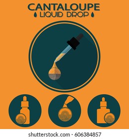 Multiple style cantaloupe ejuice drop design set