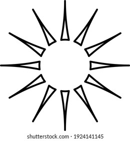 Multiple sun rays, illustration, vector on white background.
