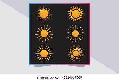 Multiple sun vector design template 
