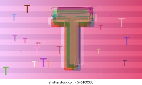 multiple T Alphabet beside set, repeat above imaginative picture