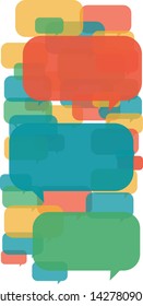Multiple talk bubbles in several colors