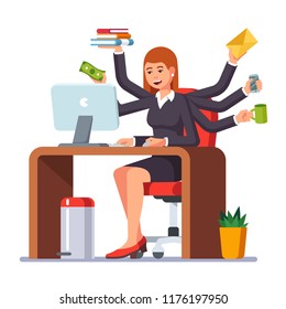 441 Cartoon business women multi tasking Images, Stock Photos & Vectors ...