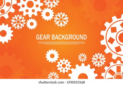 Multiple tech gear styles on an orange background EP.2.Used to decorate on message boards, advertising boards, publications and other works