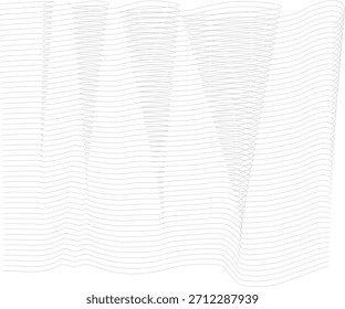 Líneas curvas delgadas múltiples, forma abstracta suave de la onda-como 3 D 