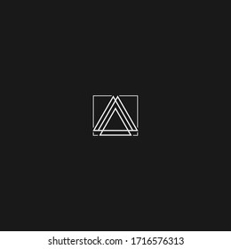 Multiple triangle logo design can be used as A or V