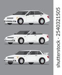 multiple type of car automobile vehicle in white color