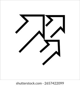Multiple upward arrows symbolizing business growth, expansion, progress, and performance boost.	