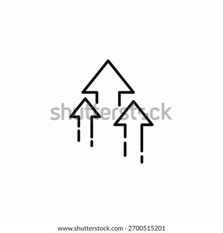multiple upward growth icon sign vector
