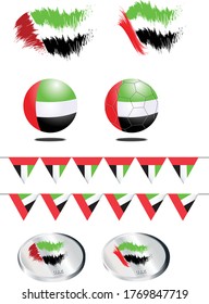 Multiple usage of UAE flags.  Colored vector graphics