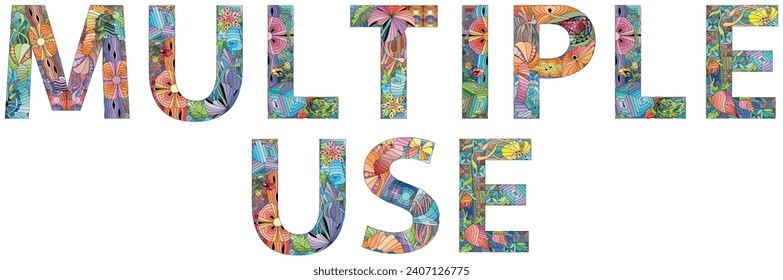 MULTIPLE USE text design, clean and simple. Vector zentangle object for decoration