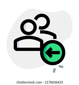 multiple user with a left direction arrow indication