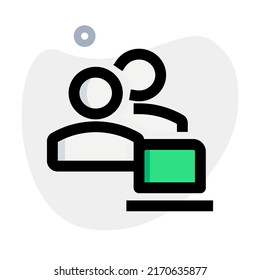 multiple user online on a laptop computer