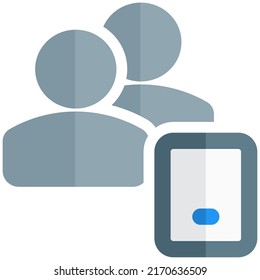 multiple user using web messenger on a smartphone