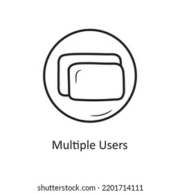 Multiple Users outline Icon Design illustration. Media Control Symbol on White background EPS 10 File