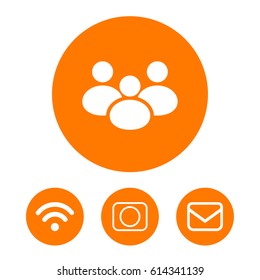 Multiple users silhouette icon