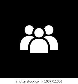 Multiple users silhouette vecor icon