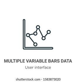 Multiple variable bars data outline vector icon. Thin line black multiple variable bars data icon, flat vector simple element illustration from editable user interface concept isolated on white 