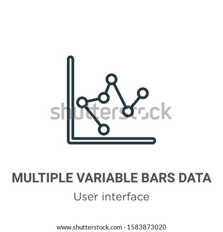 Multiple variable bars data outline vector icon. Thin line black multiple variable bars data icon, flat vector simple element illustration from editable user interface concept isolated on white 