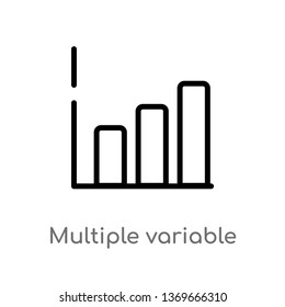 multiple variable bars data vector line icon. Simple element illustration. multiple variable bars data outline icon from user interface concept. Can be used for web and mobile