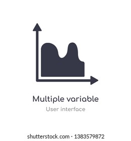 multiple variable continuous chart outline icon. isolated line vector illustration from user interface collection. editable thin stroke multiple variable continuous chart icon on white background