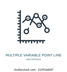 multiple variable point line thin line icon. newspaper, simple linear icons from user interface concept isolated outline sign. Vector illustration symbol element for web design and apps.