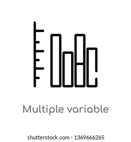 multiple variable vertical bars vector line icon. Simple element illustration. multiple variable vertical bars outline icon from user interface concept. Can be used for web and mobile