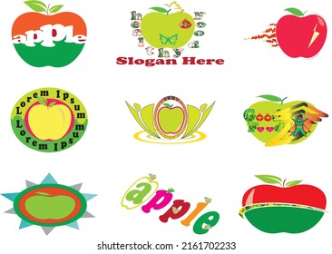 Multiple Variety of Apple Logo. Fruit Vector Logo. Best for Commercial use