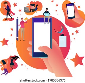 multiple vector illustrations that can be used in website intro page, in apps, posters etc.