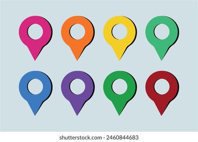 Multiple Vector Location Navigation Icon Pin 