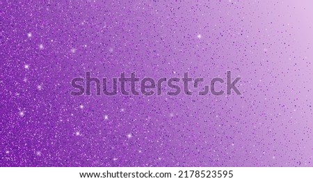 Multiple violet confetti on black. Luxury vector background with shiny stardust glitters. Magic confetti dust curves stripes. Brilliant glitter flow pattern, glossy lights print.