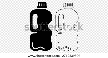 Multiple Water Bottle Designs in Silhouette and Outline
