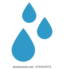 Gotas de agua múltiples con la ilustración simple del icono transparente del Vector del lustre