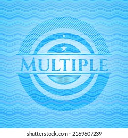 Multiple water wave representation emblem. Vector Illustration. Detailed. 