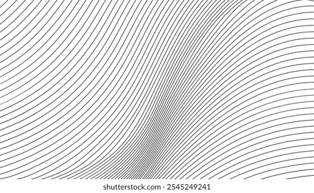Linha ondulada múltipla. linha ondulada preta padrão contínuo. linhas curvas horizontais padrão geométrico preto e branco monocromático. linhas de ondas pretas. textura de linha ondulada diagonal