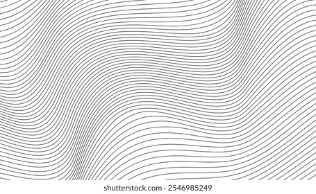 Multiple wavy line. black wavy line seamless pattern. horizontal curved lines monochrome. black and white geometric pattern. black waves lines. diagonal wavy line texture