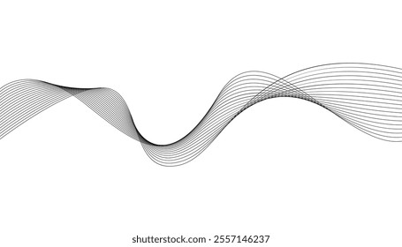 Multiple wavy line. set of curved abstract shapes. abstract liquid shapes waves. flowing wave line pattern. long wave lines. wave effect line. moving waves set